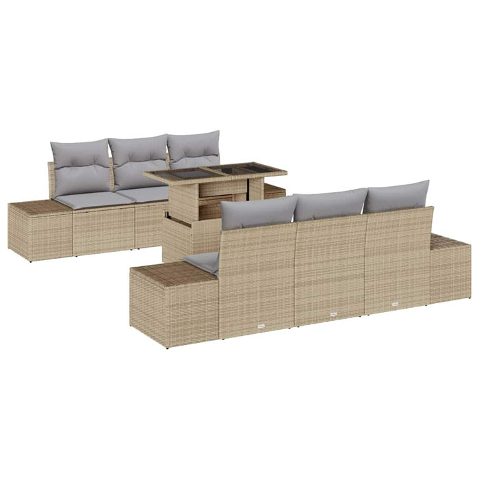 Set de canapele pentru grădină 7 pcs bej și gri deschis - WALTI WALTI