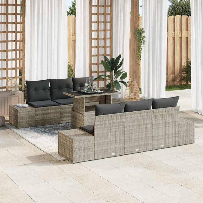 Set de canapele pentru grădină cu pernă 7 pcs Gri deschis - WALTI WALTI