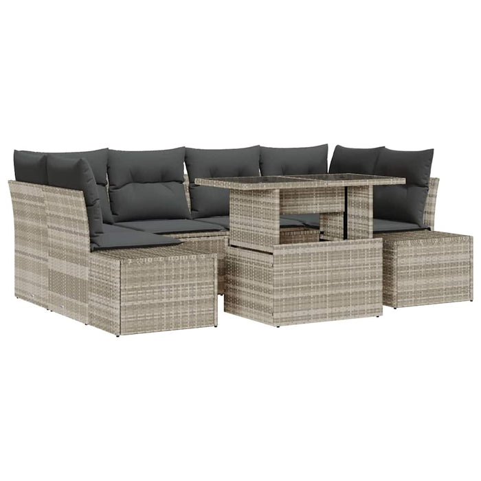 Set de canapele pentru grădină cu pernă 7 pcs Gri deschis - WALTI WALTI