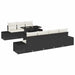 Set de canapele pentru grădină cu pernă 8 pcs negru și crem - WALTI WALTI