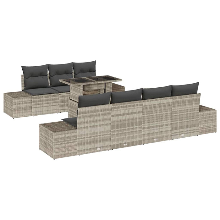 Set de canapele pentru grădină cu pernă 8 pcs Gri deschis - WALTI WALTI