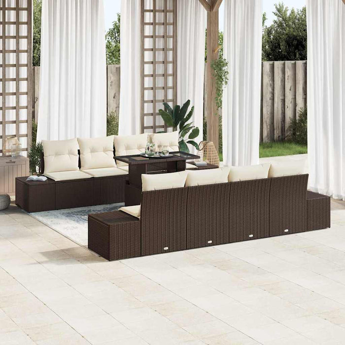 Set de canapele pentru grădină cu pernă 7 pcs maro și crem - WALTI WALTI