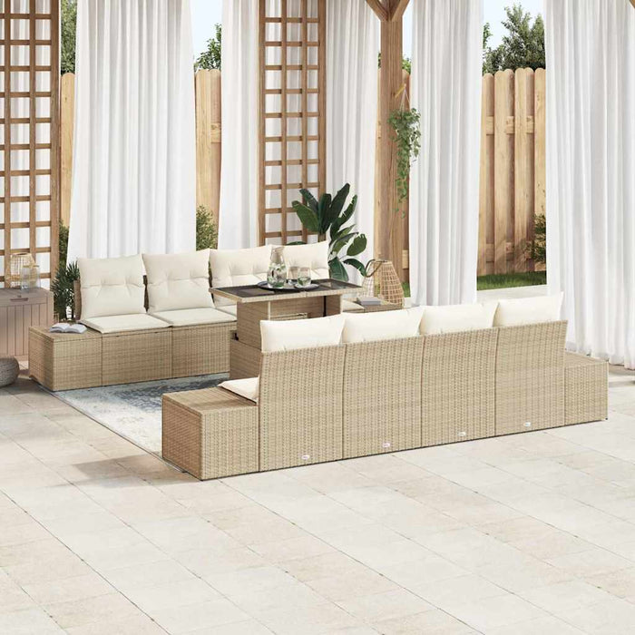 Set de canapele pentru grădină cu pernă 7 pcs bej și crem - WALTI WALTI
