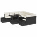 Set de canapele pentru grădină cu pernă 9 pcs negru și crem - WALTI WALTI