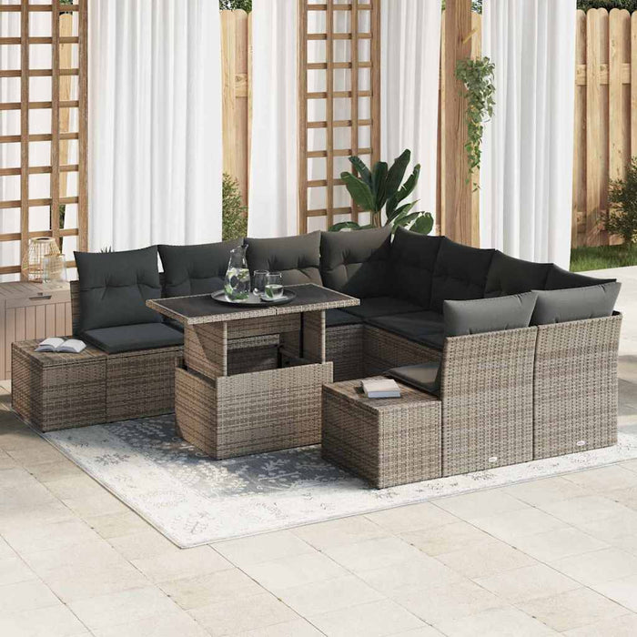 Set de canapele pentru grădină 9 pcs Gri 100 x 55 x 73 cm - WALTI WALTI