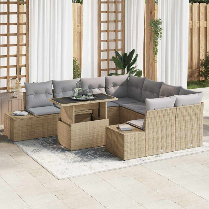 Set de canapele pentru grădină Manual 9 pcs bej și gri deschis - WALTI WALTI
