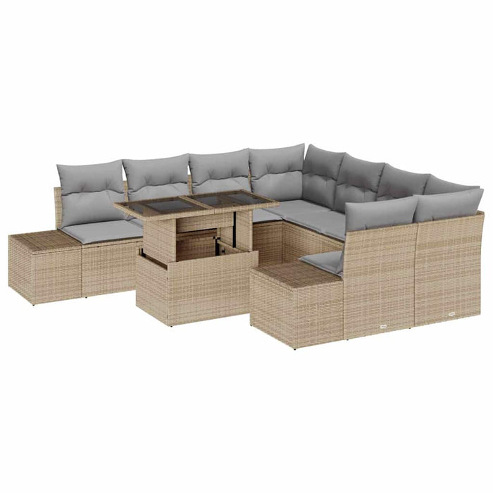 Set de canapele pentru grădină Manual 9 pcs bej și gri deschis - WALTI WALTI