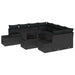 Set de canapea cu pernă Manual 9 pcs Negru poliratan - WALTI WALTI