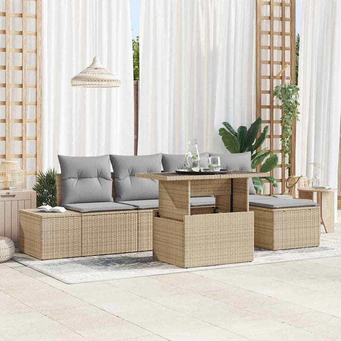 Set de canapele pentru grădină 6 pcs Beige și gri deschis - WALTI WALTI