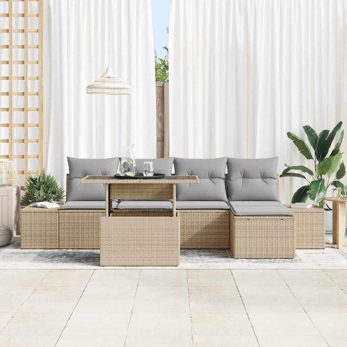 Set de canapele pentru grădină 6 pcs Beige și gri deschis - WALTI WALTI