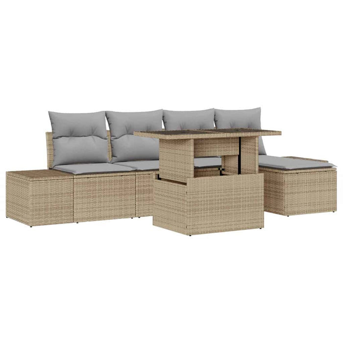 Set de canapele pentru grădină 6 pcs Beige și gri deschis - WALTI WALTI