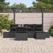Set de canapele pentru grădină cu pernă 6 pcs Negru poliratan - WALTI WALTI