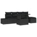Set de canapele pentru grădină cu pernă 6 pcs Negru poliratan - WALTI WALTI