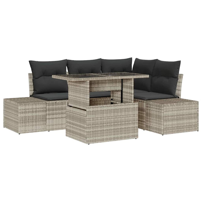 Set de canapele pentru grădină cu pernă 5 pcs Gri deschis - WALTI WALTI