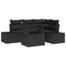 Set de canapele pentru grădină cu pernă 5 pcs Negru poliratan - WALTI WALTI