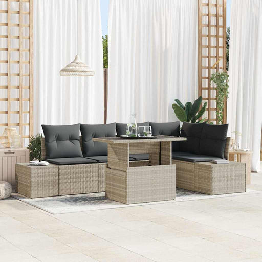 Set de canapele pentru grădină 6 pcs Gri deschis Rattan poli - WALTI WALTI