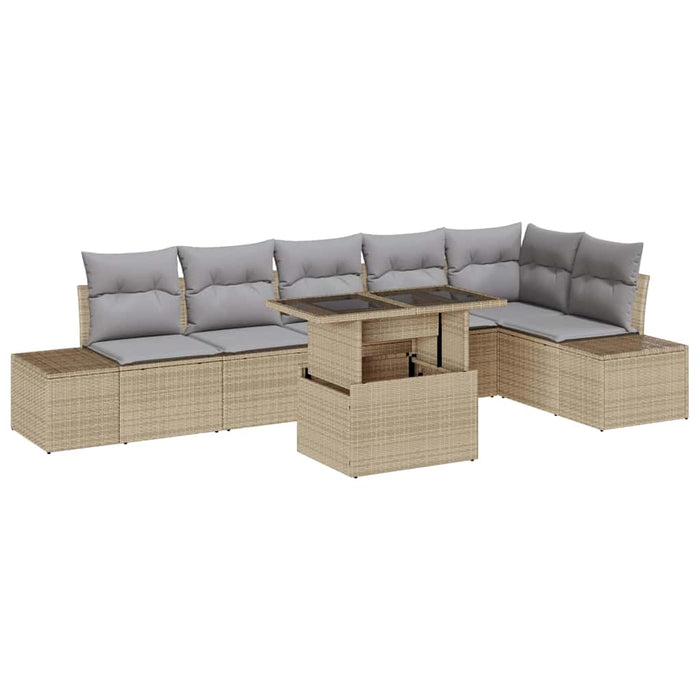 Set de canapele pentru grădină Manual 7 pcs bej și gri deschis - WALTI WALTI
