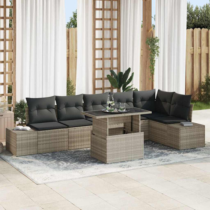 Set de canapele pentru grădină cu pernă 7 pcs Gri deschis - WALTI WALTI