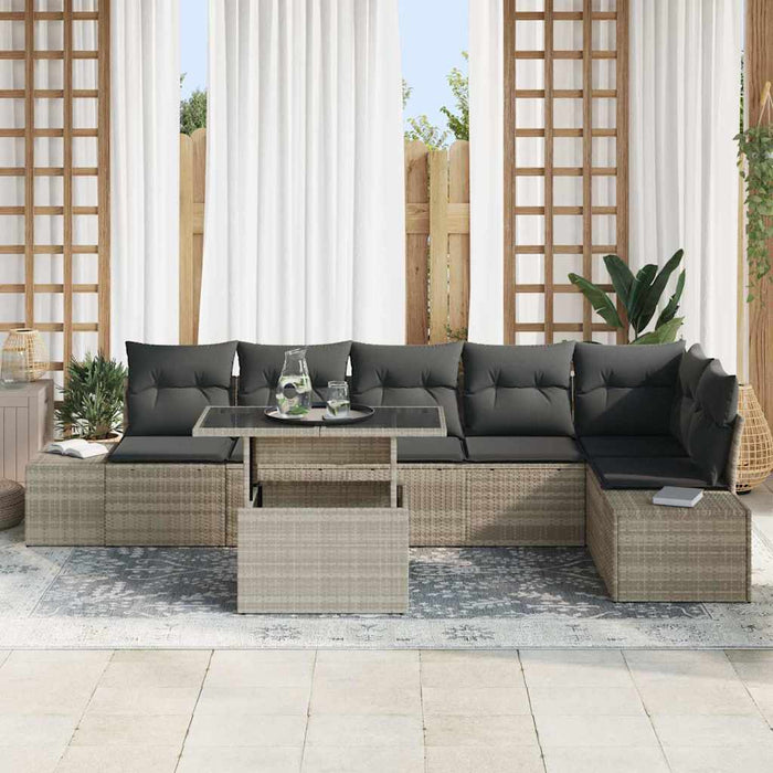 Set de canapele pentru grădină cu pernă 7 pcs Gri deschis - WALTI WALTI