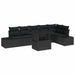 Set de canapele pentru grădină cu pernă Manual 7 pcs Negru - WALTI WALTI