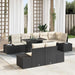 Set de canapele pentru grădină cu pernă 9 pcs negru și crem - WALTI WALTI