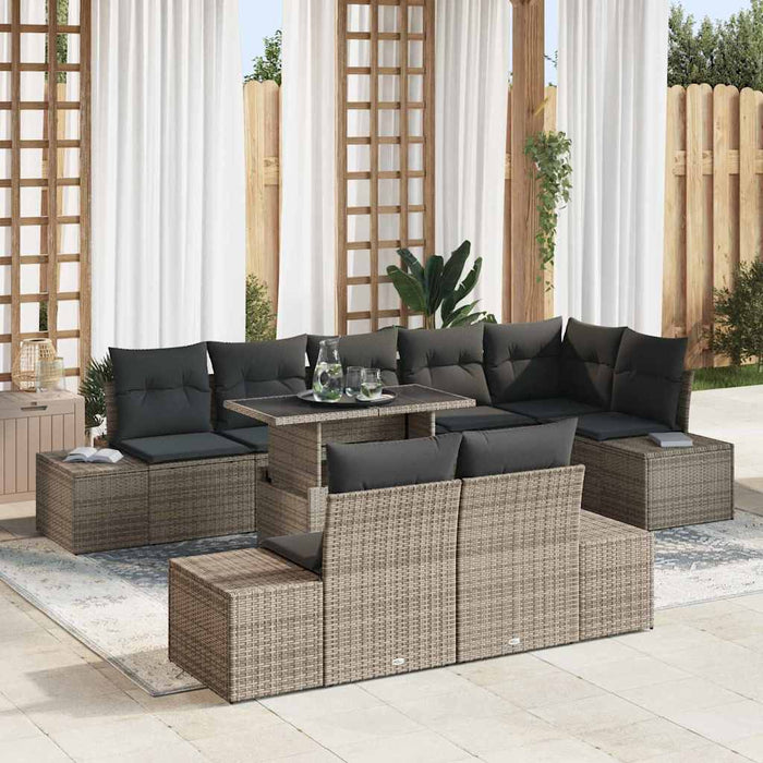 Set de canapele pentru grădină 9 pcs Gri 100 x 55 x 73 cm - WALTI WALTI