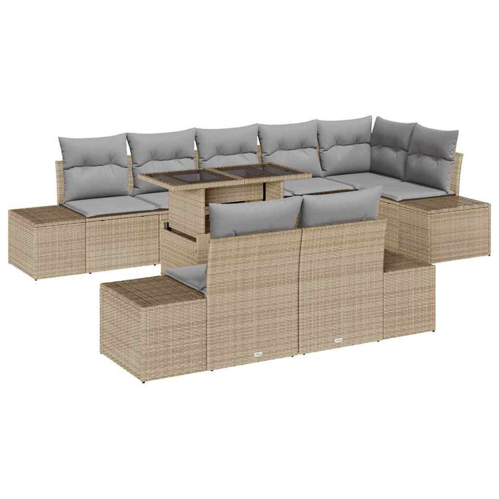 Set de canapele pentru grădină 9 pcs Beige și gri deschis - WALTI WALTI