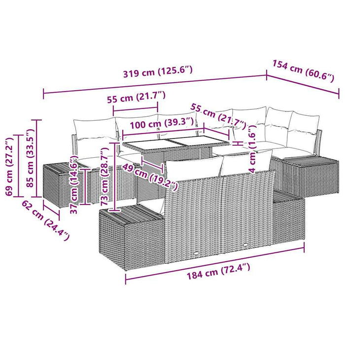 Set de canapele pentru grădină 9 pcs Beige și gri deschis - WALTI WALTI