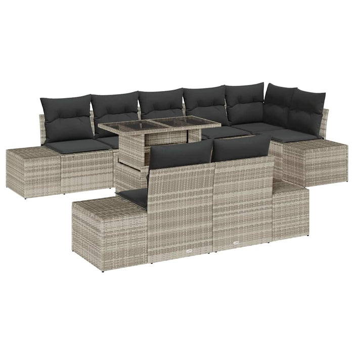 Set de canapele pentru grădină cu pernă 9 pcs Gri deschis - WALTI WALTI