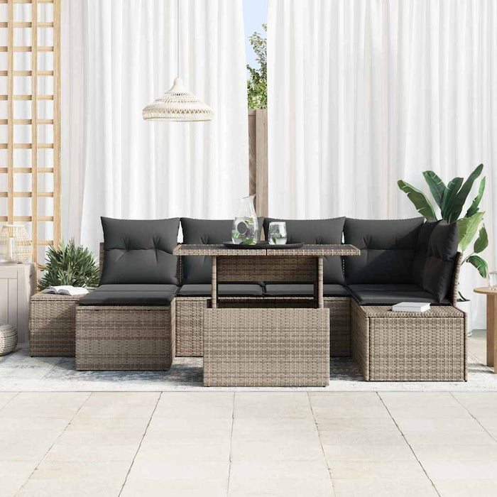 Set de canapele pentru grădină cu pernă 7 pcs Gri - WALTI WALTI
