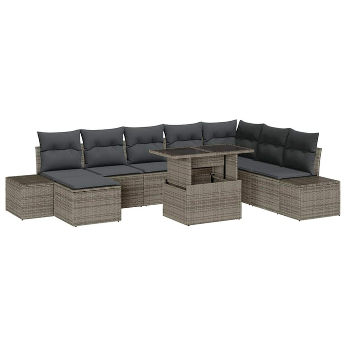 Set de canapele pentru grădină cu pernă 9 pcs Gri - WALTI WALTI