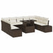 Set de canapele pentru grădină cu pernă 10 pcs maro și crem - WALTI WALTI