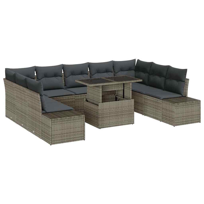 Set de canapele pentru grădină cu pernă 10 pcs Gri - WALTI WALTI