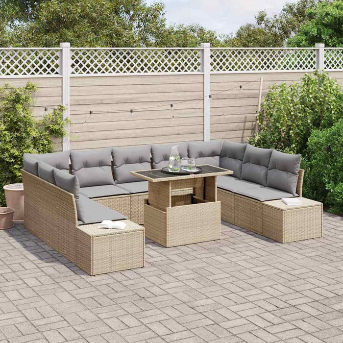 Set de canapele pentru grădină 10 pcs bej și gri deschis - WALTI WALTI