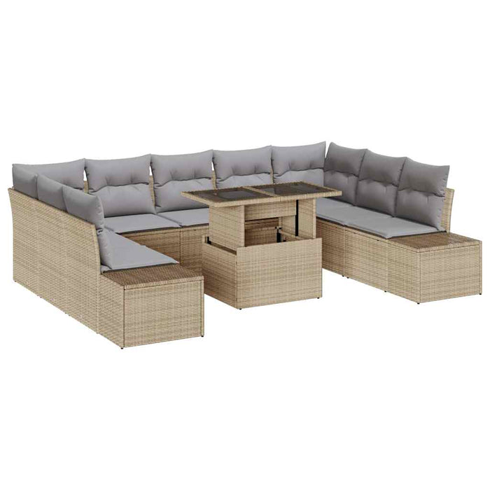 Set de canapele pentru grădină 10 pcs bej și gri deschis - WALTI WALTI