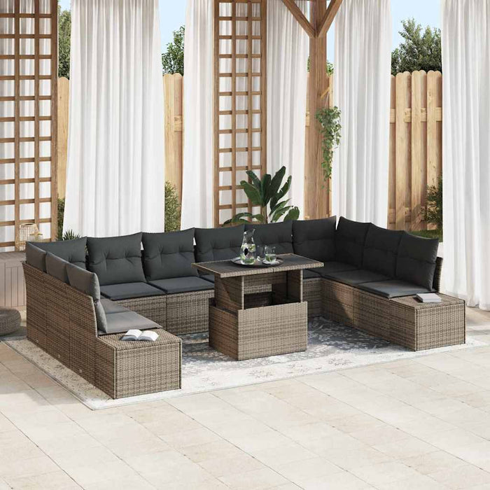 Set de canapele pentru grădină 11 pcs Gri 100 x 55 x 73 cm - WALTI WALTI