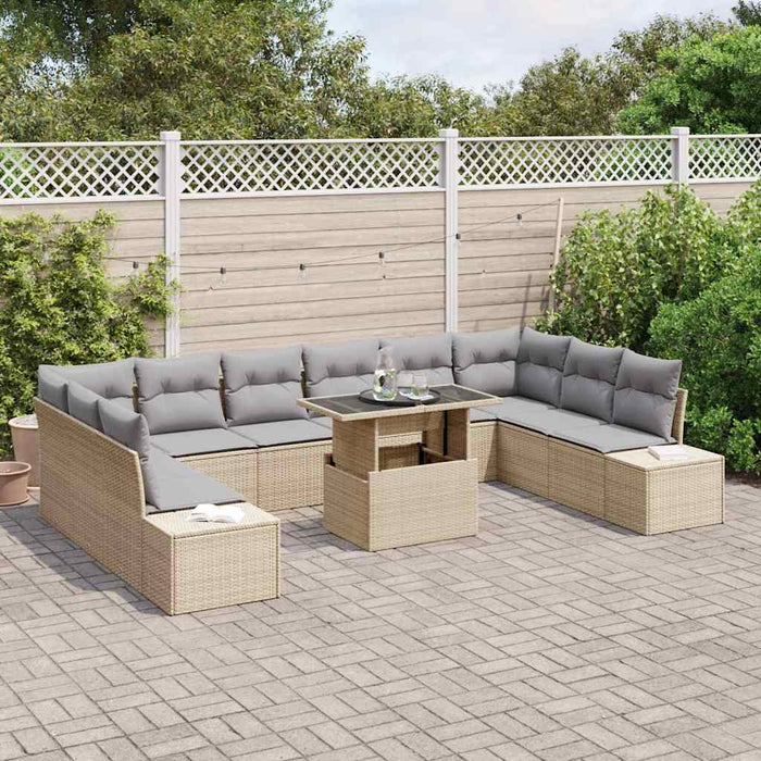 Set de canapele pentru grădină 11 pcs bej și gri deschis - WALTI WALTI