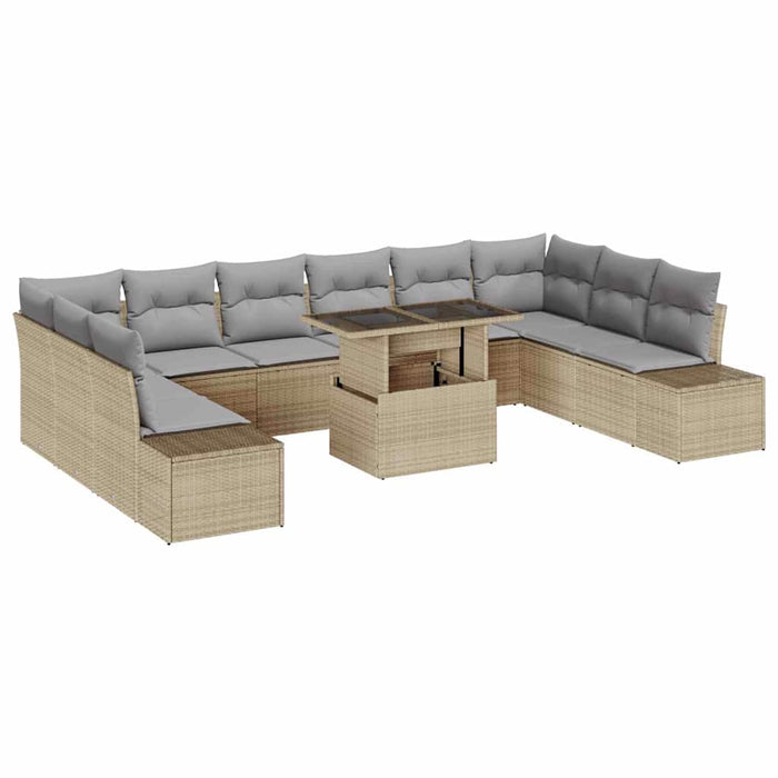 Set de canapele pentru grădină 11 pcs bej și gri deschis - WALTI WALTI