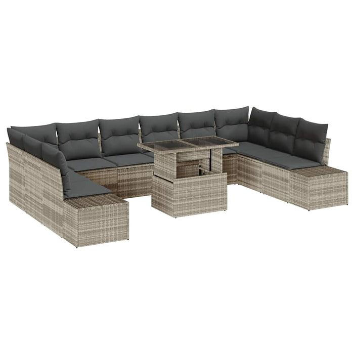 Set de canapele pentru grădină cu pernă 11 pcs Gri deschis - WALTI WALTI