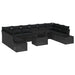 Set de canapele pentru grădină cu pernă Manual 11 pcs Negru - WALTI WALTI