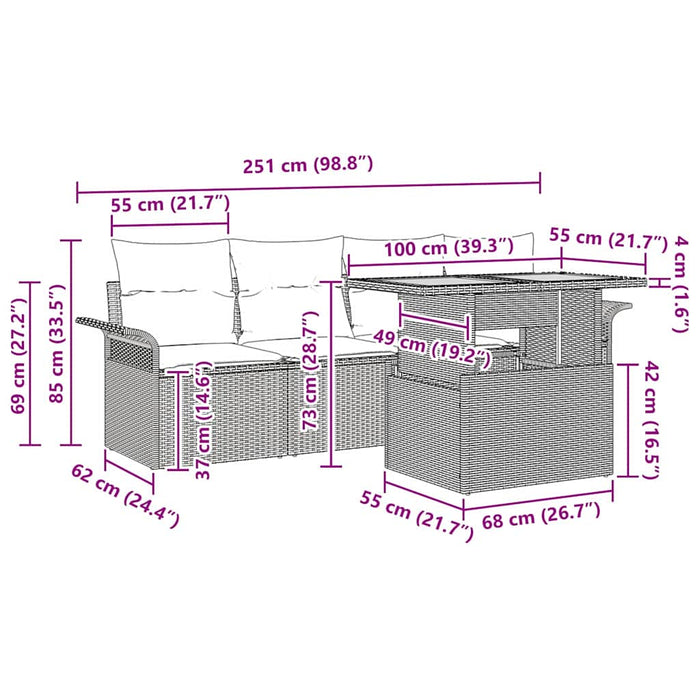 Set de canapele pentru grădină Manual 5 pcs bej și gri deschis - WALTI WALTI