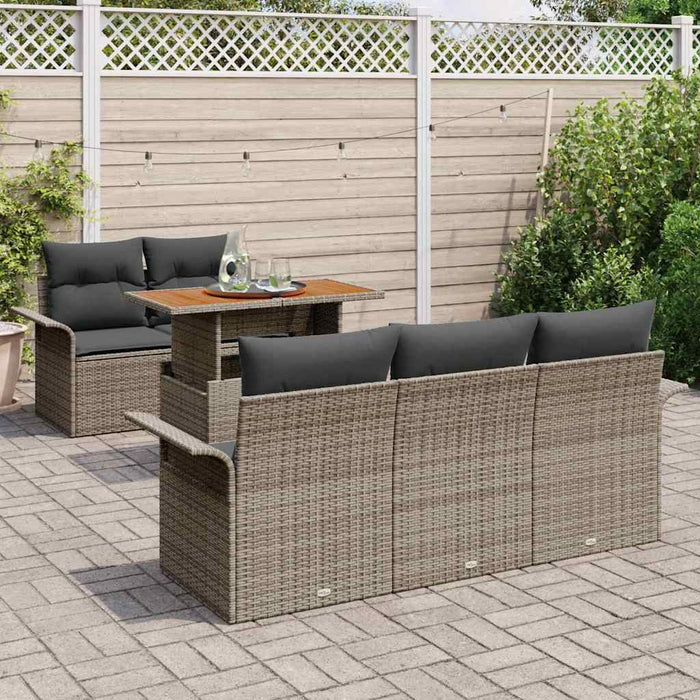 Set de canapele pentru grădină cu pernă 6 pcs Gri - WALTI WALTI