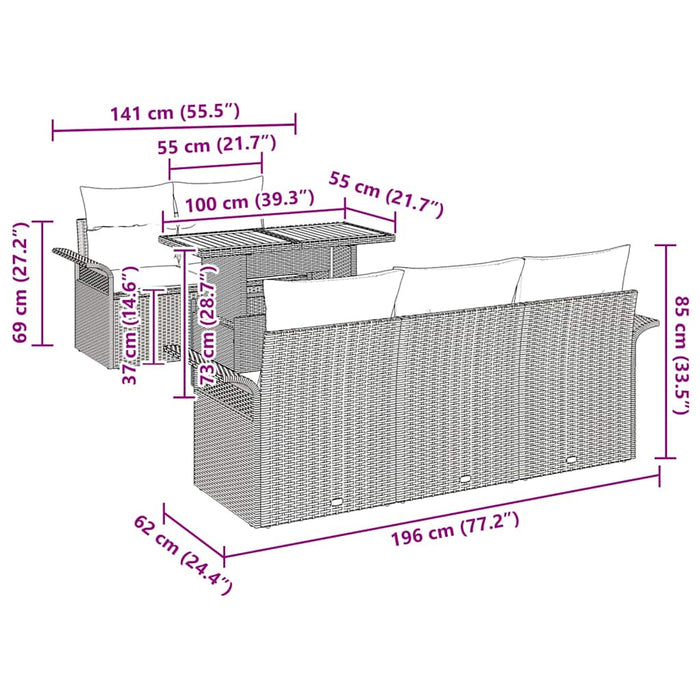 Set de canapele pentru grădină Manual 6 pcs bej și gri deschis - WALTI WALTI