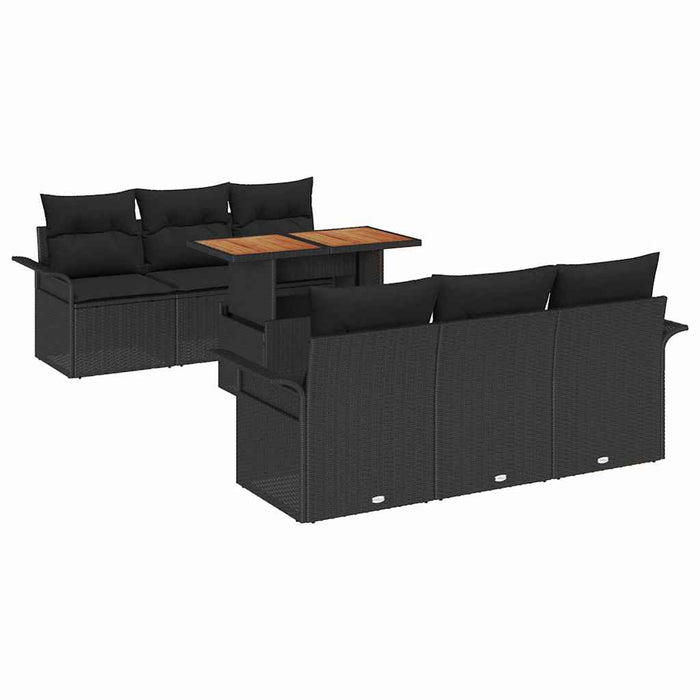 Set de canapele pentru grădină cu pernă 7 pcs Negru - WALTI WALTI