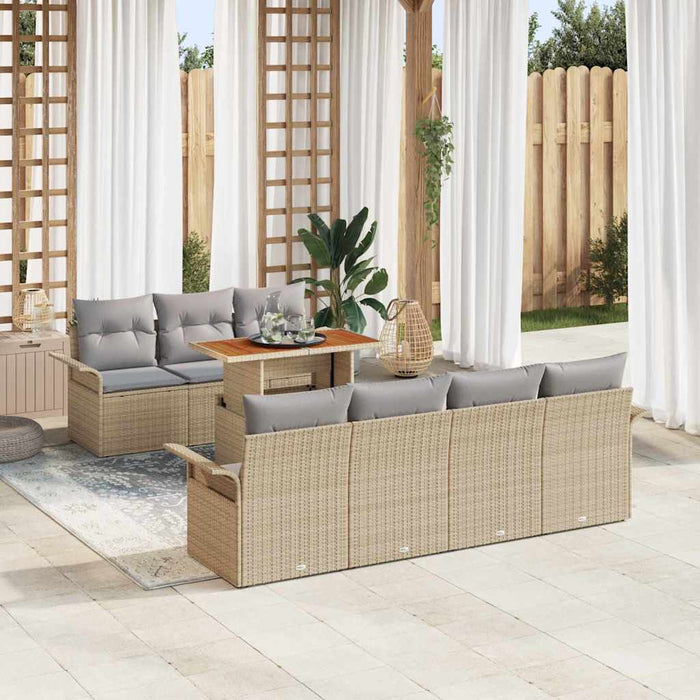 Set de canapele pentru grădină 8 pcs bej și gri deschis - WALTI WALTI