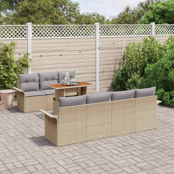 Set de canapele pentru grădină 8 pcs bej și gri deschis - WALTI WALTI
