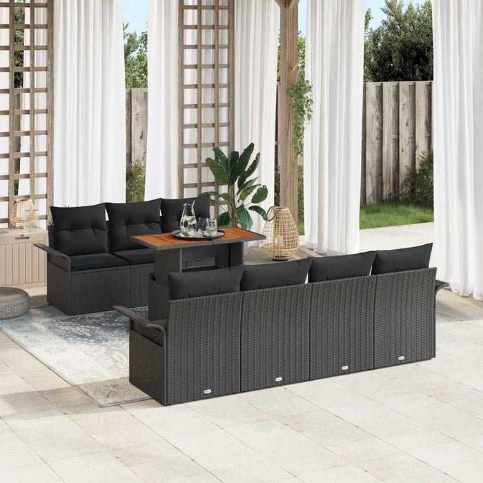 Set de canapele pentru grădină 8 pcs Negru 100 x 55 x 73 cm - WALTI WALTI