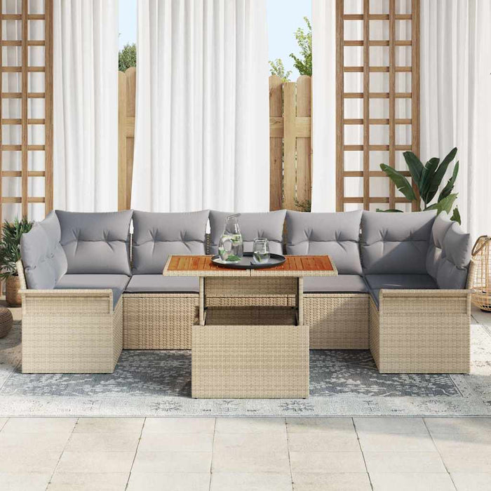 Set de canapele pentru grădină 8 pcs bej și gri deschis - WALTI WALTI