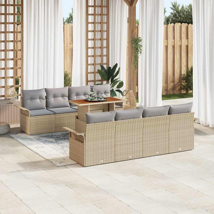 Set de canapele pentru grădină 7 pcs bej și gri deschis - WALTI WALTI