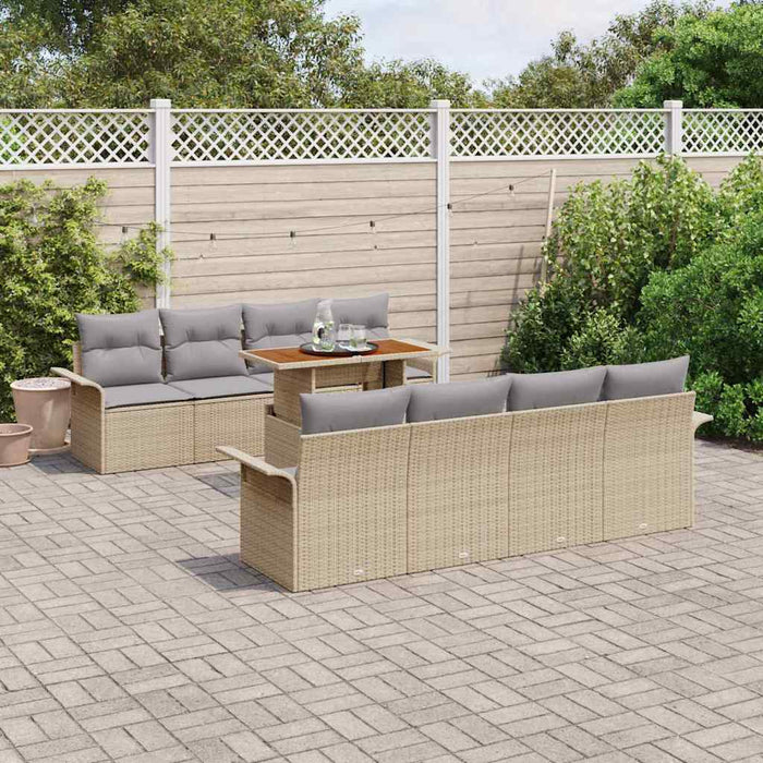 Set de canapele pentru grădină 7 pcs bej și gri deschis - WALTI WALTI